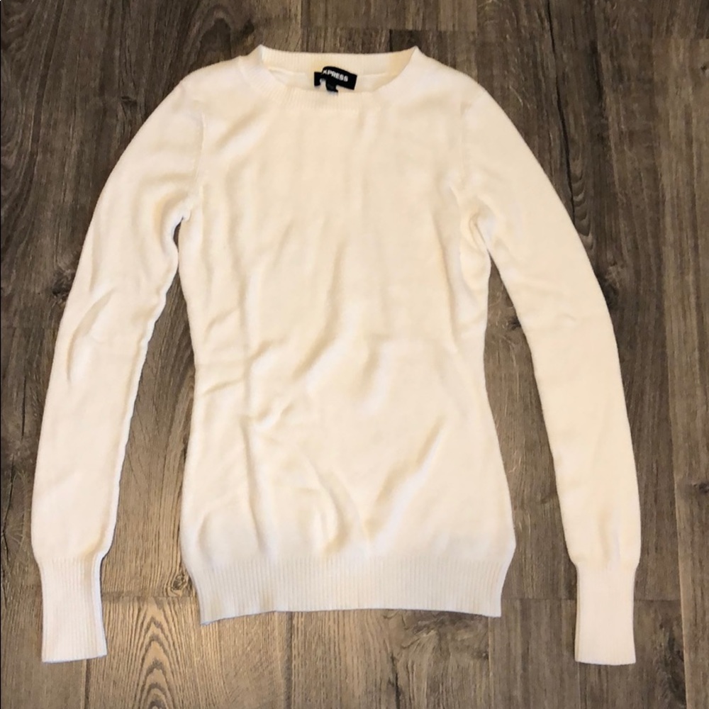 Small Express cream crew neck sweater